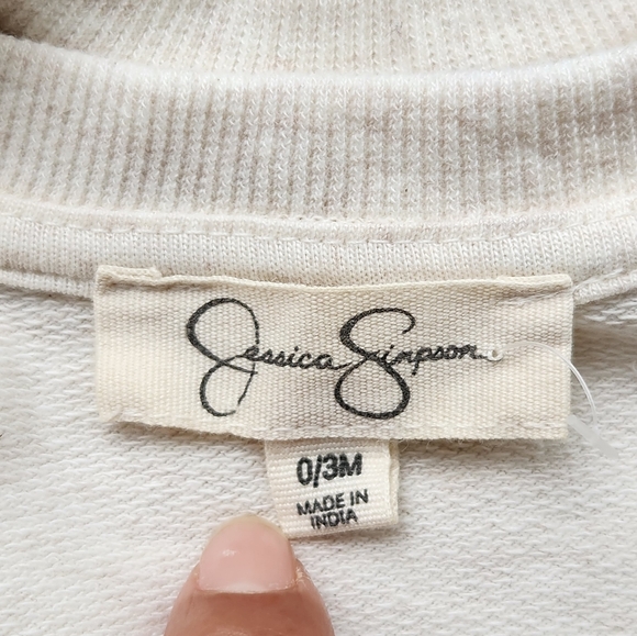 Jessica Simpson Baby Girls Cream Short-Sleeve Sweater Top Size 0-3 Months - Picture 3 of 10